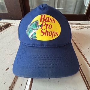 Bass Pro Shops Hat Logo Mesh Fishing Hunting Trucker Cap Snapback Blue